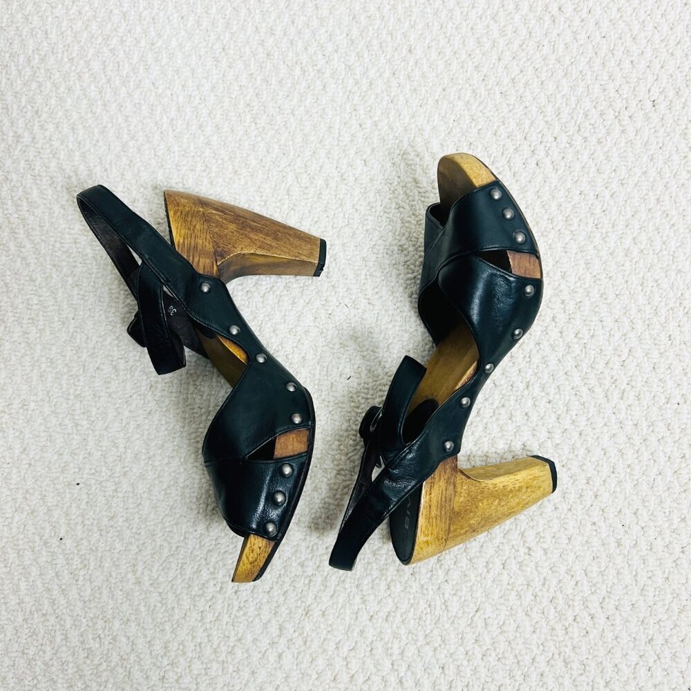 2/$30 Anthropologie Biviel Leather Heels Size 39 - Picture 4 of 7